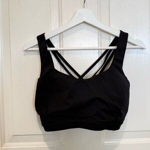 Lululemon black strappy sports bra size 12